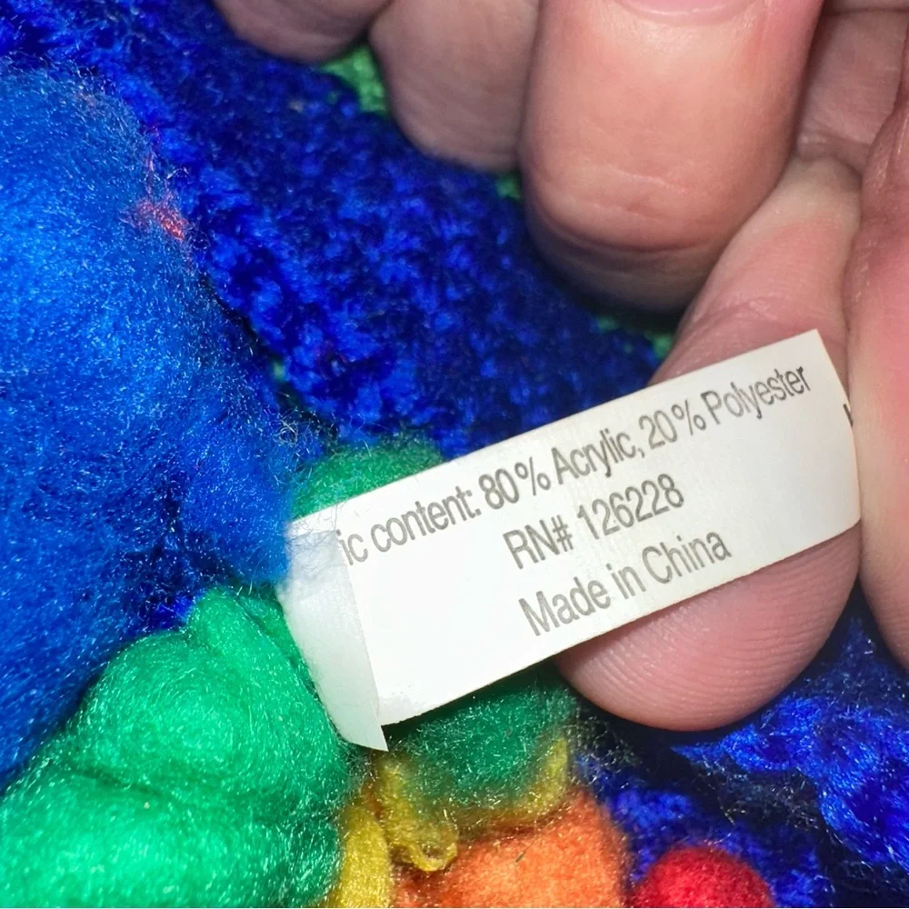 Rainbow Knit Faux Dread Yarn Cap Beanie Festival Rave Party (No Purple) Funny